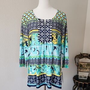 Ruby Rd. By The Sea Knit Mix Border Top